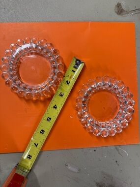 Vintage Clear Glass Hobnail Coasters Set of 2 - Clear